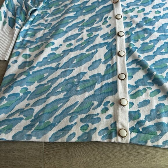 Bob‎ Mackie Cardigan Wearable Art Blue Artsy Wearable Art Boho Resortwear Sz XL - Picture 4 of 10